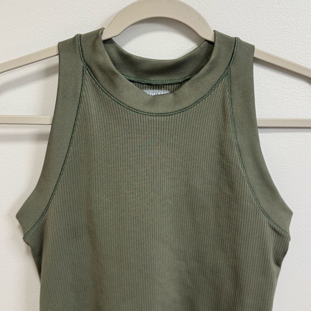 Athleta Renew Olive Green Seamless Racerback Tank - Picture 3 of 7